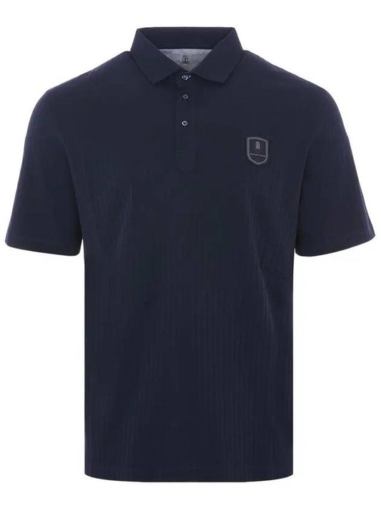 Logo Patch Polo Shirt Cobalt Blue - BRUNELLO CUCINELLI - BALAAN 2