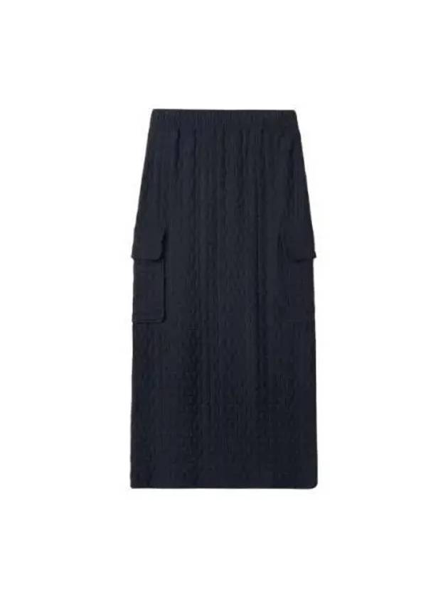 Embossed Logo Cargo H-Line Skirt Dark Navy Blue - SUNNEI - BALAAN 2