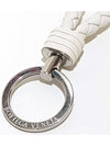 Intrecciato Leather Key Holder White - BOTTEGA VENETA - BALAAN 4