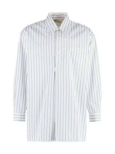 Popover Stripe Long Sleeve Shirt White - OUR LEGACY - BALAAN 1