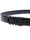 Reversible Gancini Leather Belt Black Navy - SALVATORE FERRAGAMO - BALAAN 4