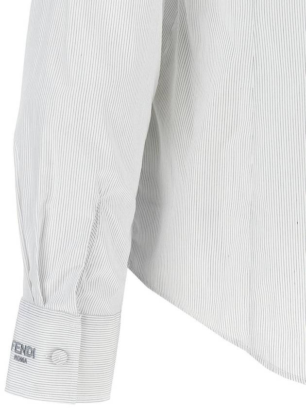 Striped Cotton Shirt White - FENDI - BALAAN 5