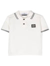 Polo White Kids Short Sleeve 761621348 V0001 - STONE ISLAND - BALAAN 4