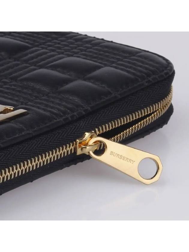 Quilted Lambskin Lola Zipper Round Long Wallet Black - BURBERRY - BALAAN.