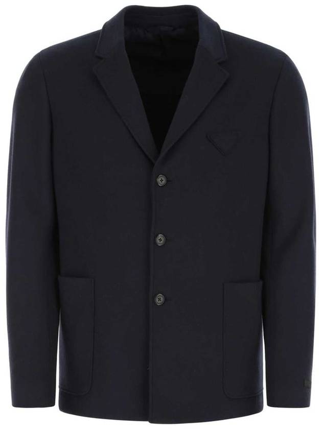 Men's Cashmere Wool Blend Jacket Navy - PRADA - BALAAN 2