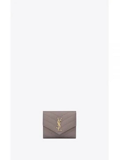 Monogram Cassandra Matelasse Half Wallet Grey - SAINT LAURENT - BALAAN 2