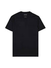 Logo Jacquard Cotton Short Sleeve T-Shirt Black - EMPORIO ARMANI - BALAAN 1