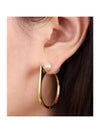 Tribales New Look Resin Pearl Earrings Gold - DIOR - BALAAN 1