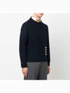 Donegal 4-Bar Striped Crew Neck Wool Knit Top Navy - THOM BROWNE - BALAAN 4