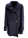 Women's Wool Peacoat Navy - ETRO - BALAAN.