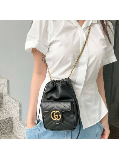 GG Marmont Mini Bag Black - GUCCI - BALAAN 2