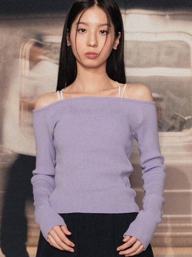 Easy offshoulder knit purple - HIGH SCHOOL DISCO - BALAAN 1