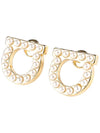 Gancini Pearl Earrings Gold - SALVATORE FERRAGAMO - BALAAN 2