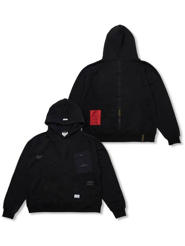 Tech Pocket Oversized Hoodie Black - STIGMA - BALAAN 1