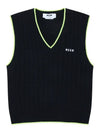 Women's Twisted Vest Knit Top Black - MSGM - BALAAN.