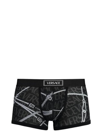 Men's Logo Print Briefs Black - VERSACE - BALAAN 1