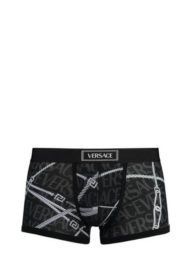 Men's Logo Print Briefs Black - VERSACE - BALAAN 1