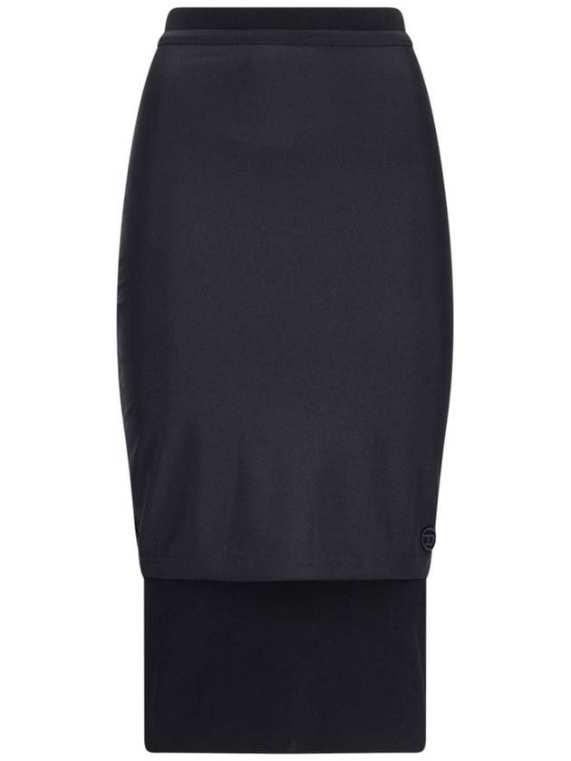 Stretch midi pencil skirt black - DIESEL - BALAAN 2