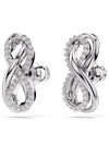 Hyperbola Stud Rhodium Earrings Silver - SWAROVSKI - BALAAN 2