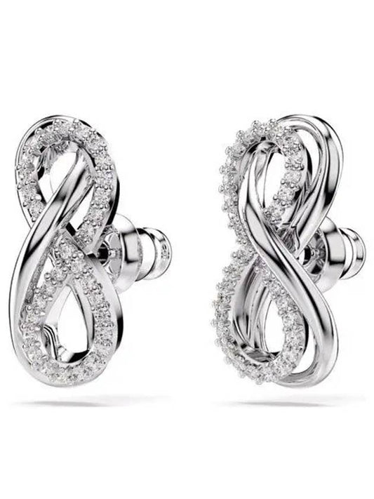 Hyperbola Stud Rhodium Earrings Silver - SWAROVSKI - BALAAN 2