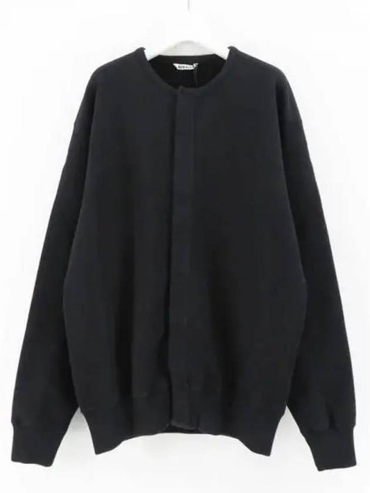 HEAVY BD SWEAT CARDIGAN BLACK A24SC02BU heavy sweat cardigan - AURALEE - BALAAN 1