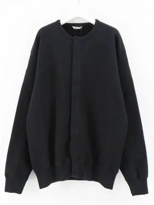 24 HEAVY BD SWEAT CARDIGAN BLACK A24SC02BU - AURALEE - BALAAN 1