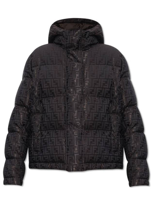 monogram technical fabric down jacket brown - FENDI - BALAAN 2