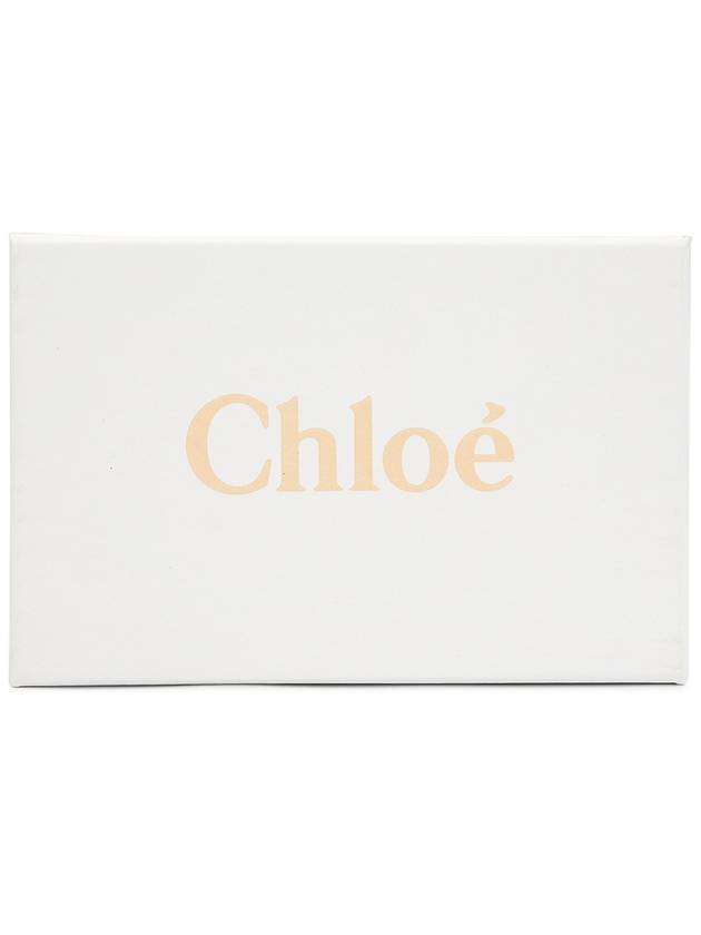 Sense Embroidered Logo Calfskin Card Wallet Brown - CHLOE - BALAAN 7