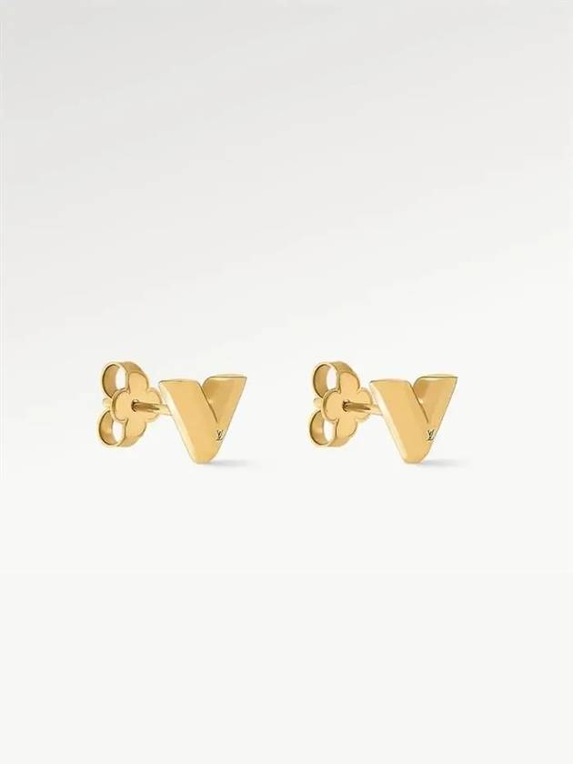 Essential V Stud Earrings Gold - LOUIS VUITTON - BALAAN 3