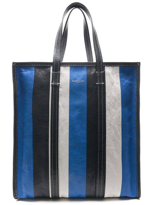 Bazar Striped Medium Tote Bag Blue - BALENCIAGA - BALAAN 2