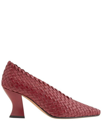 Bottega Veneta Intrecciato Nappa Leather 75 MM Almond Pumps, Brand Size 37 (US Size 7) - BOTTEGA VENETA - BALAAN 1