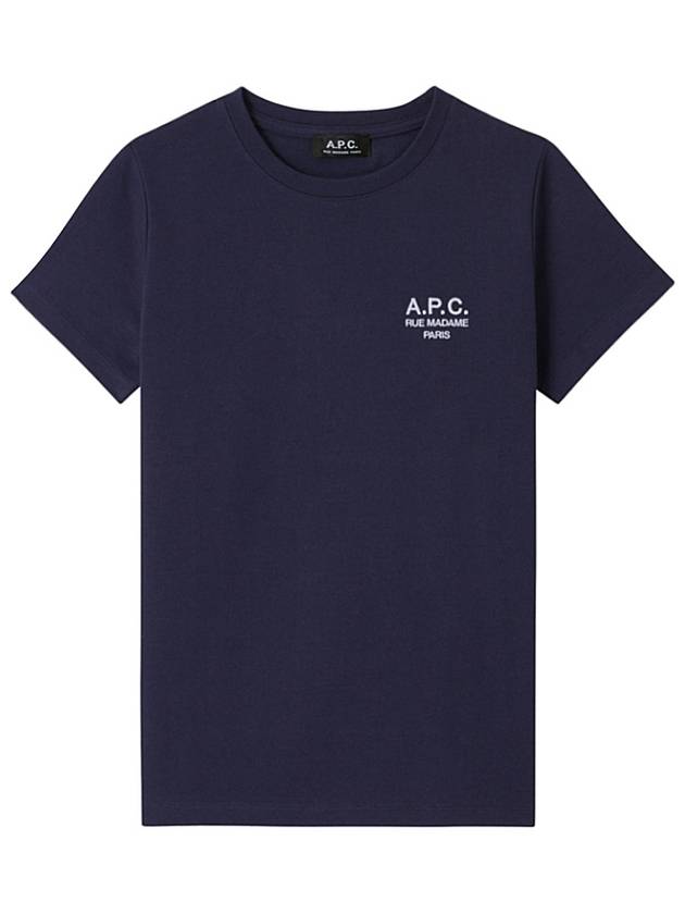 Denise Embroidered Short Sleeve T-shirt Navy - A.P.C. - BALAAN 2