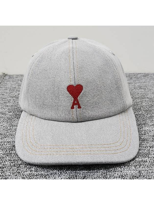 Embroidered Logo Ball Cap Jabel Grey - AMI - BALAAN 3