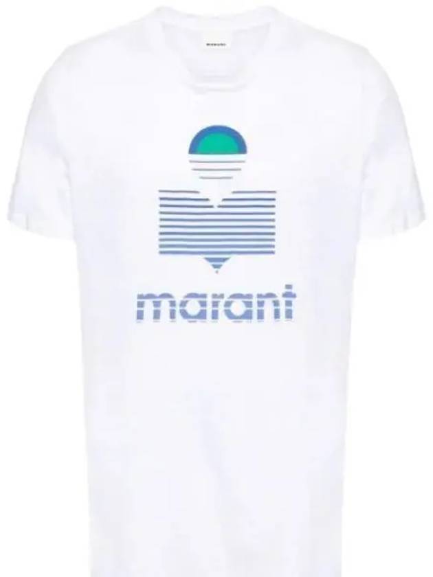 Karman Logo Linen Short Sleeve T-Shirt White - ISABEL MARANT - BALAAN 2