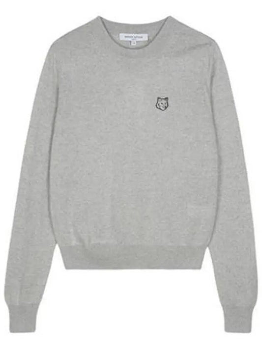 Bold Fox Head Wool Knit Top Grey - MAISON KITSUNE - BALAAN 2