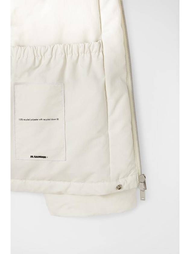 Zipper Hood Padded Down Jacket White - JIL SANDER - BALAAN 3