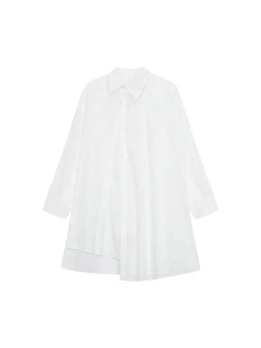 Yohji Yamamoto REGULATION Flared Button Up Cotton Shirt White - YOHJI YAMAMOTO - BALAAN 1