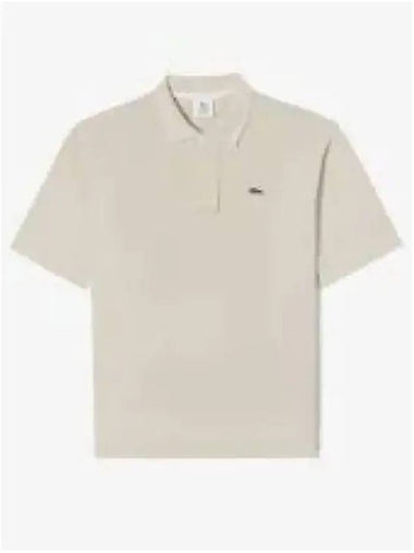 Men s French Regular Fit Basic Short Sleeve Polo Melange Cream - LACOSTE - BALAAN 1