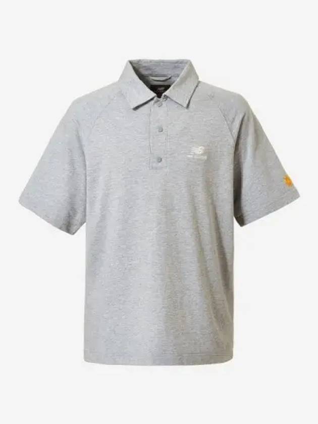 Court Club Loose Fit Polo Tee Light Gray - NEW BALANCE - BALAAN 1