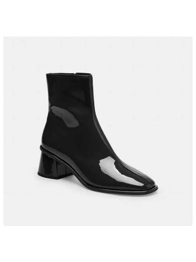 Women's Gigi Patent Leather Middle Boots Black - COACH - BALAAN 2