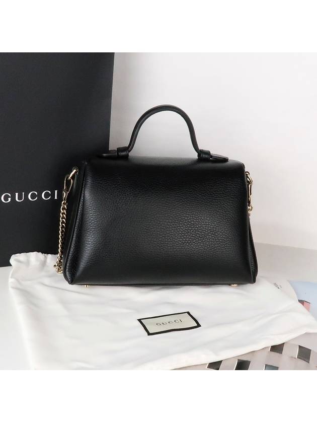 GG Interlocking Chain Small Top Handle Shoulder Bag Black - GUCCI - BALAAN 5