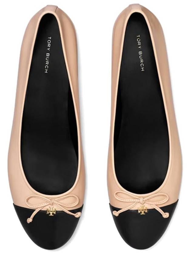 Leather Cap Toe Ballerina Beige - TORY BURCH - BALAAN 4