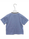 Kids Embroidered Logo Pocket Short Sleeve T-Shirt Blue - BURBERRY - BALAAN 5