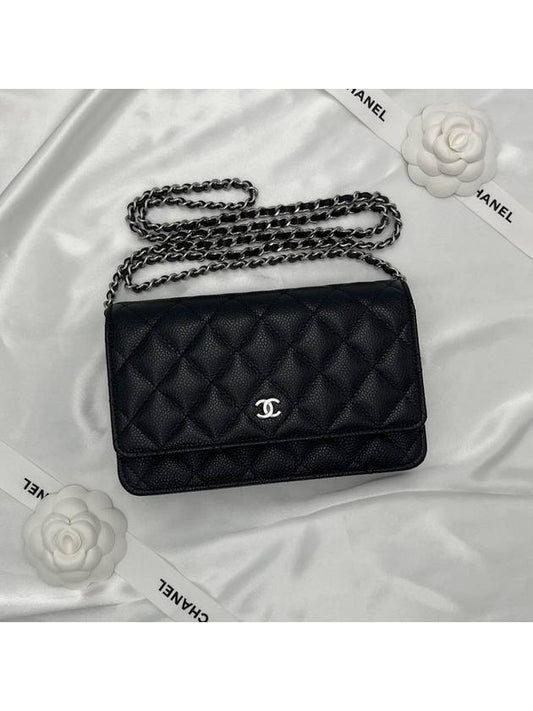 Classic Crossbag On Chain Grained Calfskin & Silver Black - CHANEL - BALAAN 2