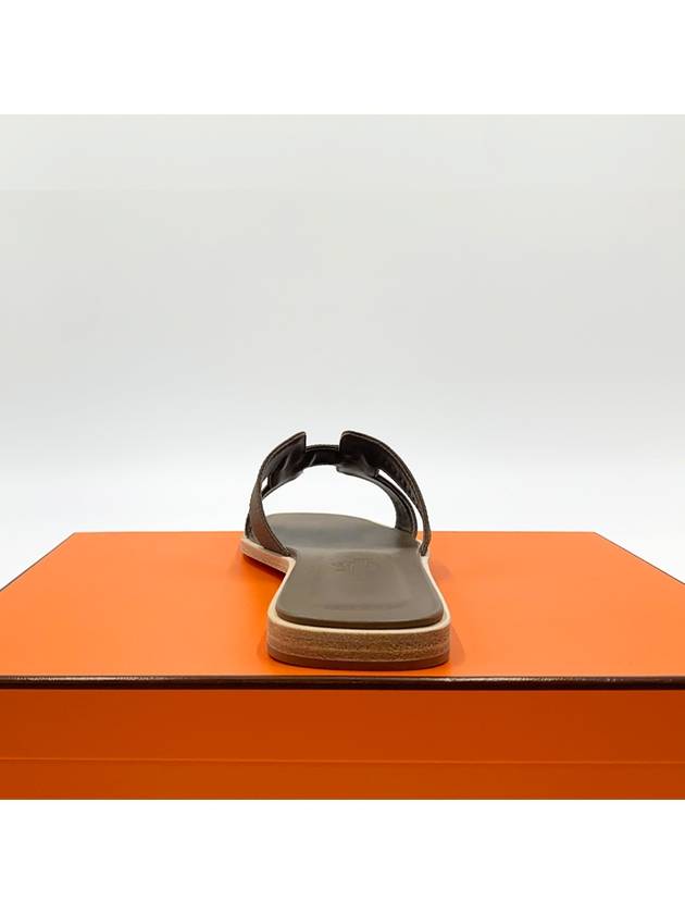 Oran Leather Sandals Etoupe - HERMES - BALAAN 5