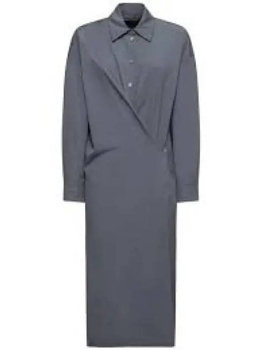 Straight Collar Twisted Long Dress Dark Grey - LEMAIRE - BALAAN 2