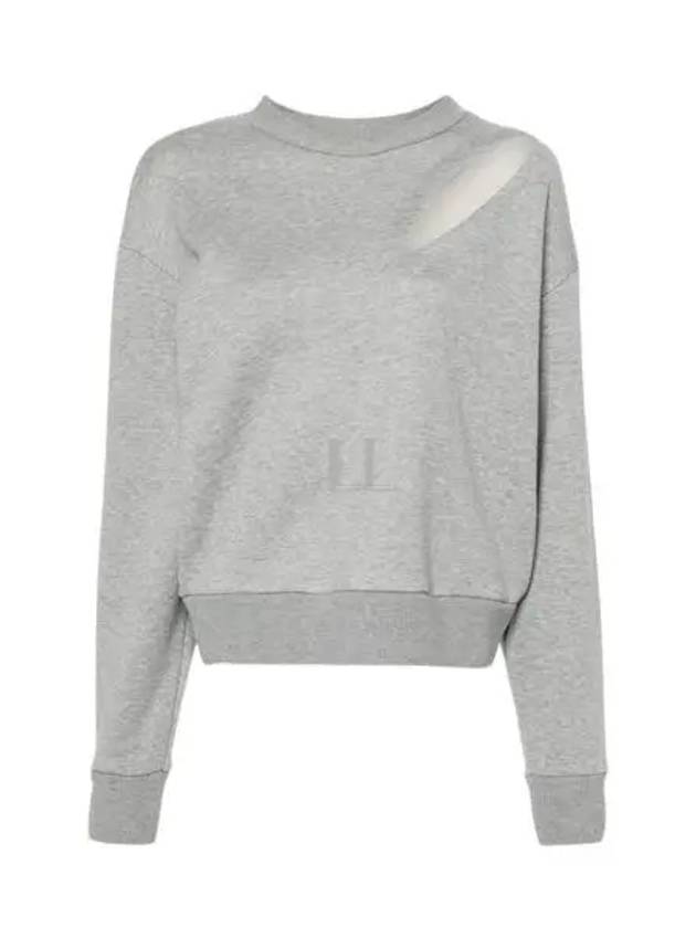 Cutout Detail Round Neck Sweatshirt Grey - ALEXANDER MCQUEEN - BALAAN 2