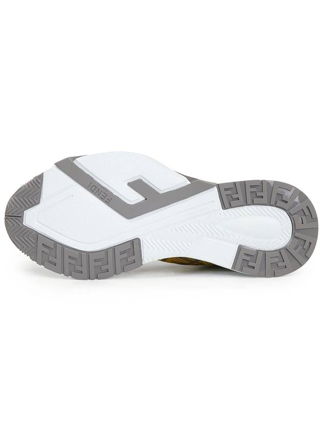 Flow FF Logo Low Top Sneakers Grey - FENDI - BALAAN 6