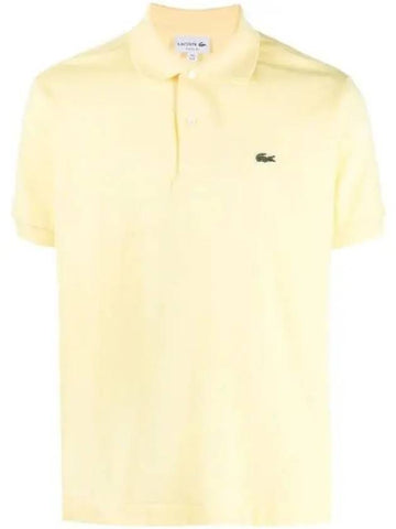 Men's Logo Classic Fit Short Sleeve PK Shirt Yellow - LACOSTE - BALAAN.