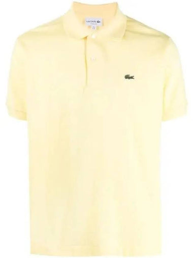 Men's Logo Classic Fit Cotton Short Sleeve Polo Shirt Yellow - LACOSTE - BALAAN 1